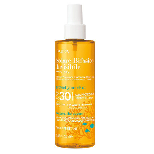 Pupa - Soin Solaire Biphase Invisible Corps Visage SPF 30 - 200 ml